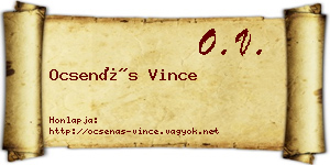 Ocsenás Vince névjegykártya
